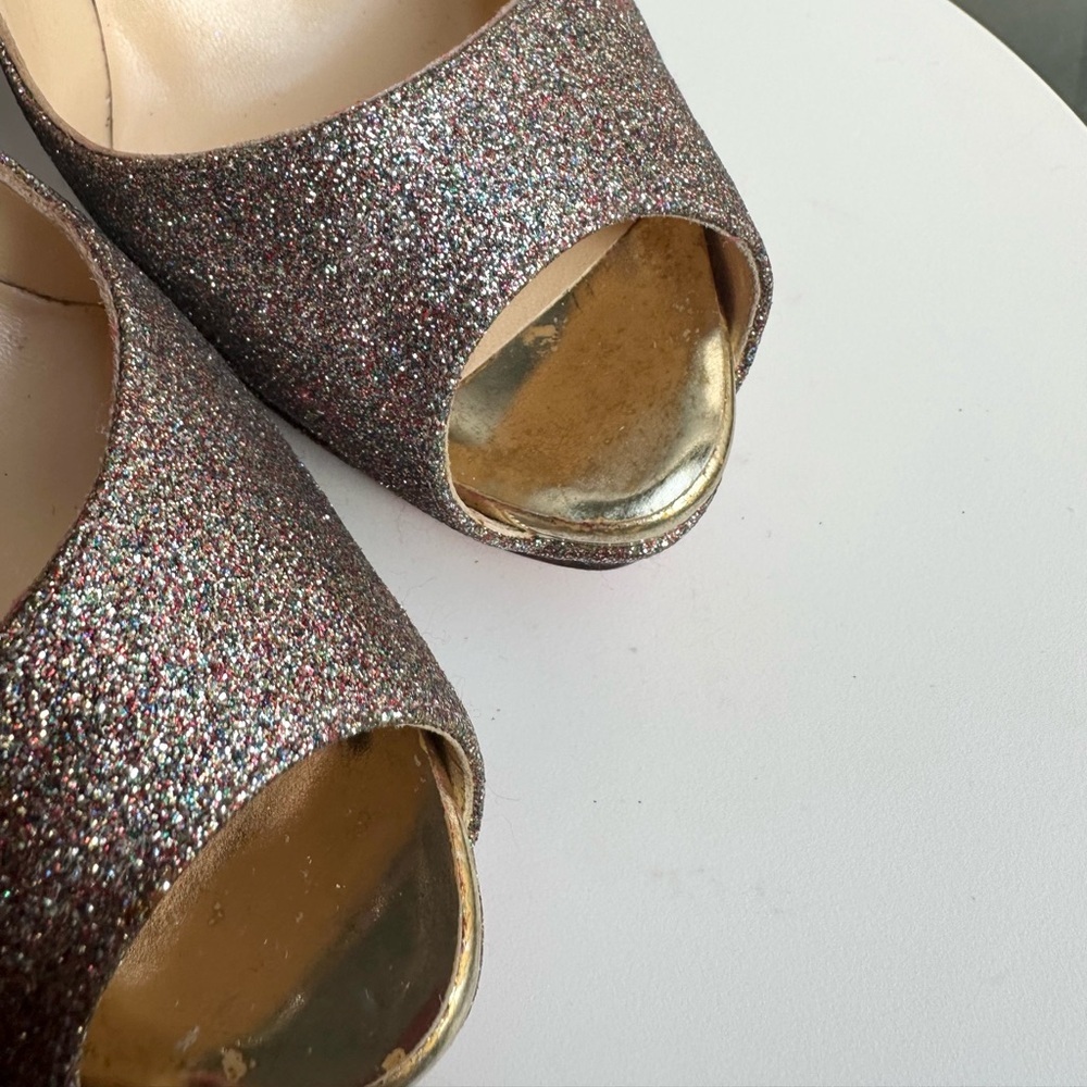 🌺 CHRISTIAN LOUBOUTIN🌺 Lady Peep 150 Glitter Pumps Size: 40 - Picture 13 of 15